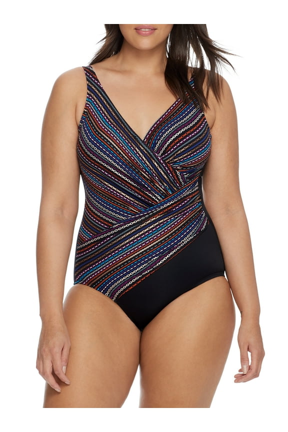 Womens Shimmer Links Oceanus One-Piece Style-6552488 Swimsuit