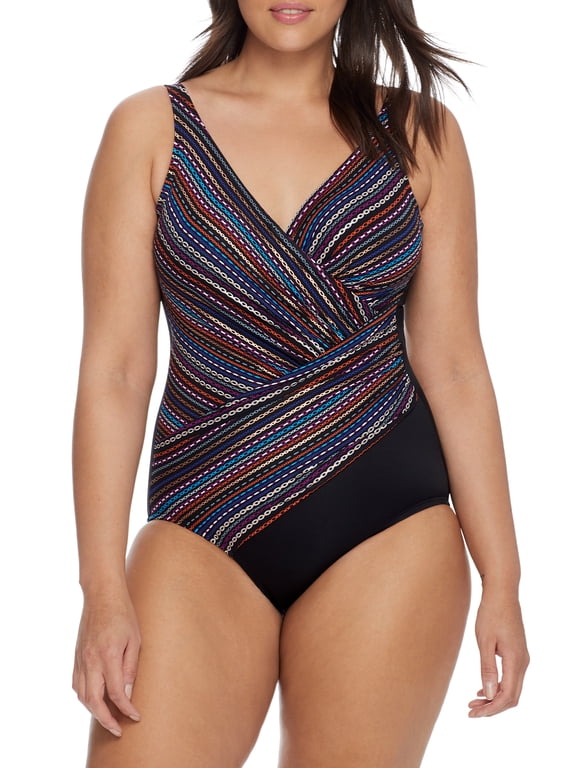 Womens Shimmer Links Oceanus One-Piece Style-6552488 Swimsuit