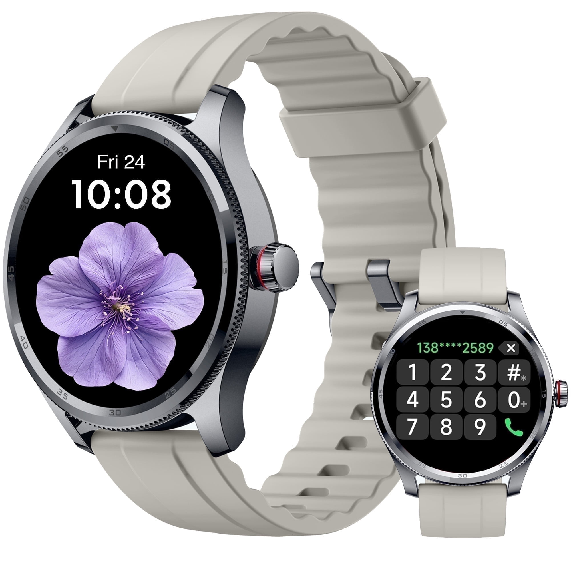 MiracoRun Smart Watch for iPhone Android, Round