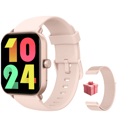 MiracoRun Smart Watch for iPhone & Android, 1.8" HD Display, Customized Watch Face, Bluetooth Calling and Texts, Women’s Health Tracking, IP68 Fitness Smartwatch- Rose Pink