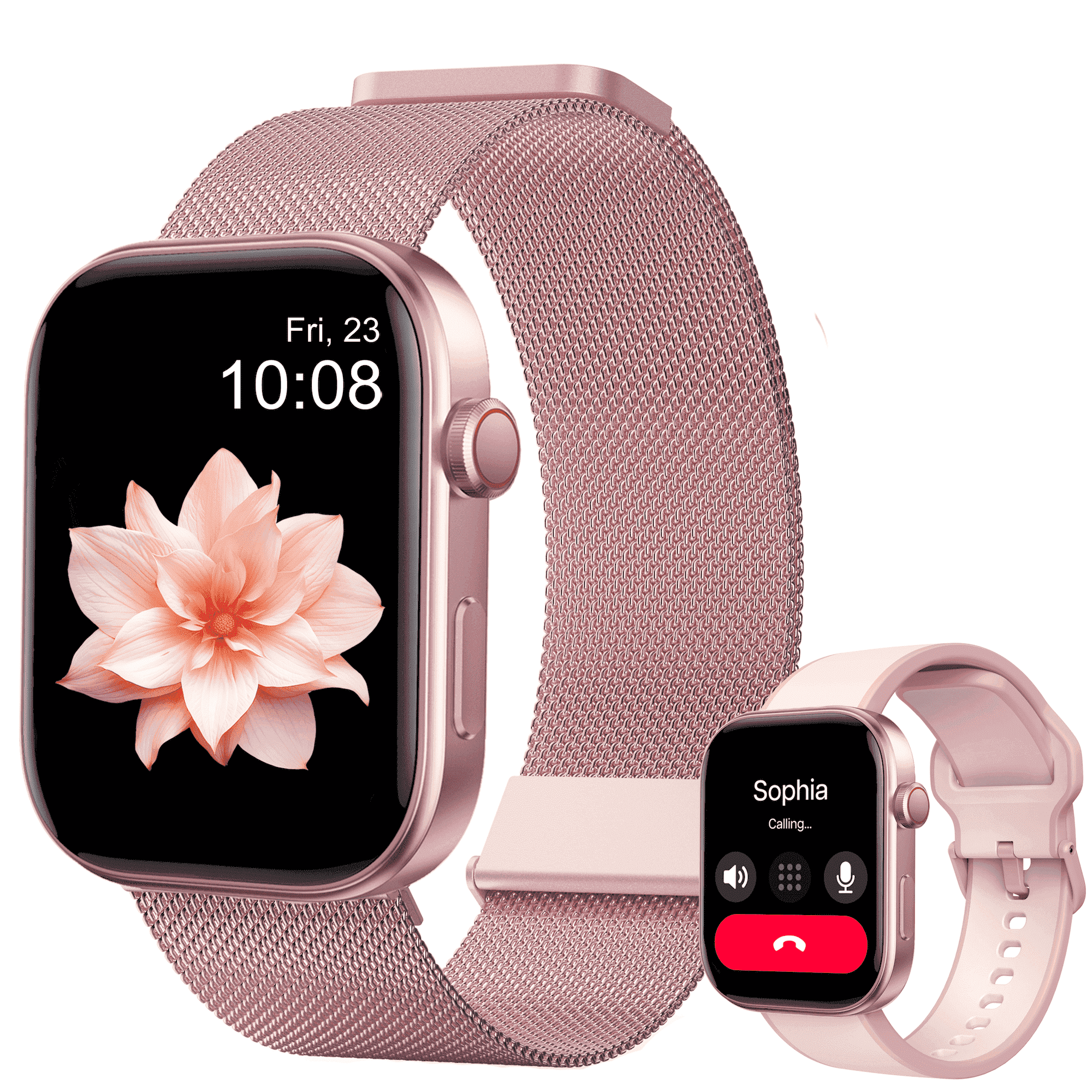 MiracoRun Smartwatch for Women, 1.99-inch AMOLED,  Bluetooth Calls and Texts, 3ATM Waterproof Fitness Tracker for Android & iPhone