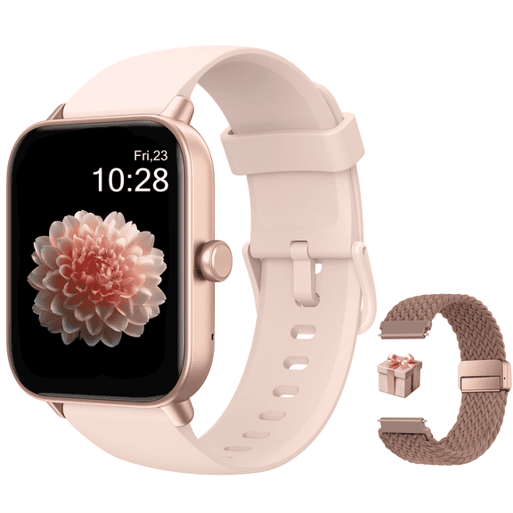 MiracoRun Smart Watch for iPhone & Android, 1.8" HD Display, Customized Watch Face, Bluetooth Calling and Texts, Women’s Health Tracking, IP68 Fitness Smartwatch- Rose Pink