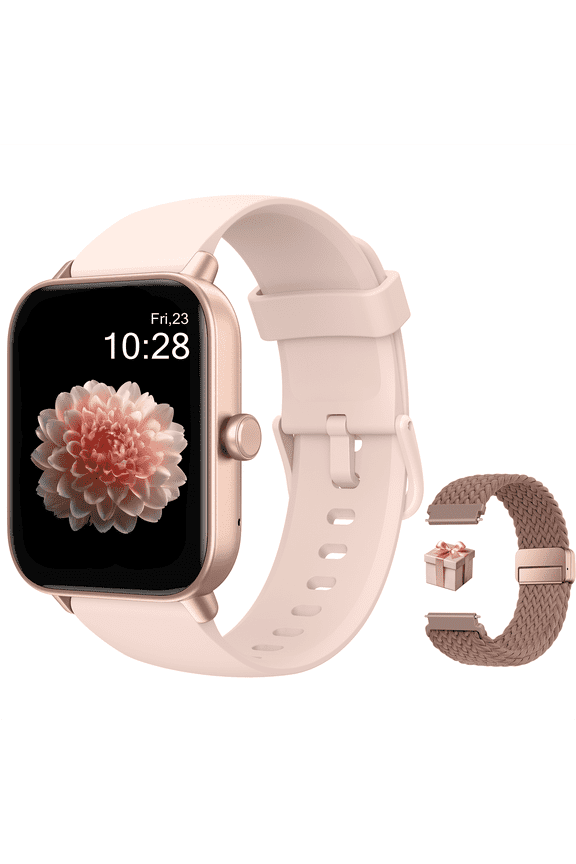 Smart Watch for iPhone & Android, 1.8" HD Display, Customized Watch Face, Bluetooth Calling and Texts, Women’s Health Tracking, IP68 Fitness Smartwatch- Rose Pink