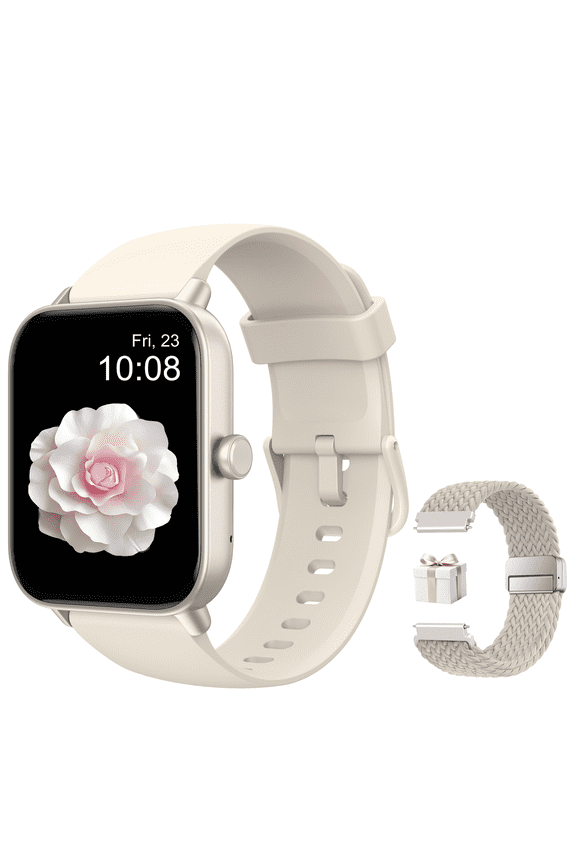 Smart Watch for iPhone & Android, 1.8" HD Display, Customized Watch Face, Bluetooth Calling and Texts, Women’s Health Tracking, IP68 Fitness Smartwatch- Starlight