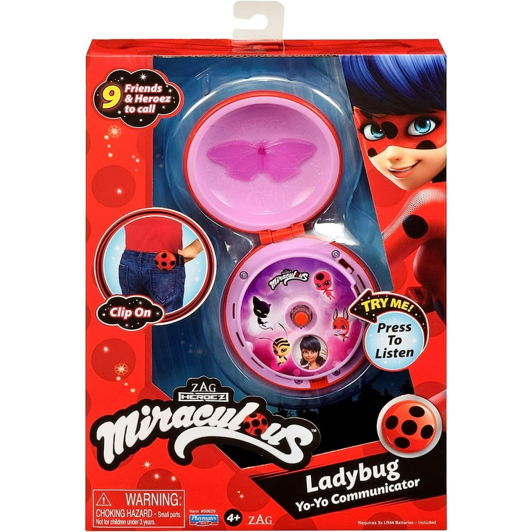Bandai Miraculous Ladybug Yoyo Communicator Role Play Toy Phone Ladybug Cat Noir Playset Hawk Moth Character Sounds Walmart