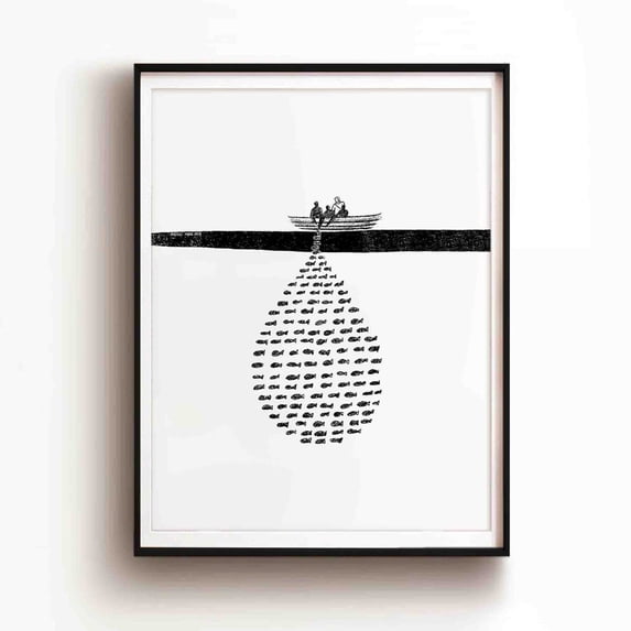 Miraculous Catch Provision Poster, Unframed Canvas 12x16in