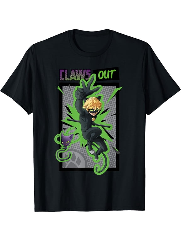 Miraculous Collection Cat Noir Focus T-Shirt, Vintage Birthday Gift