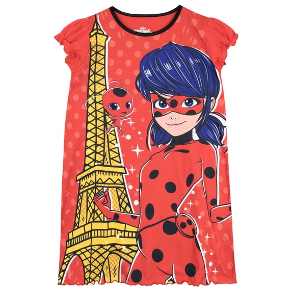 Miraculous Girls Red Ladybug Nightdress, Sizes 6-12, Featuring Ladybug ...