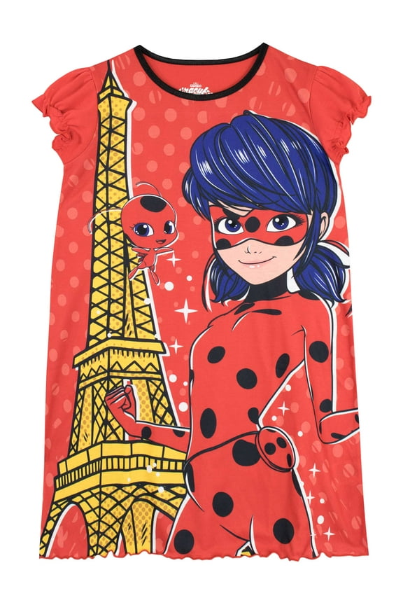 Girls Red Ladybug Nightdress Sizes 6-12