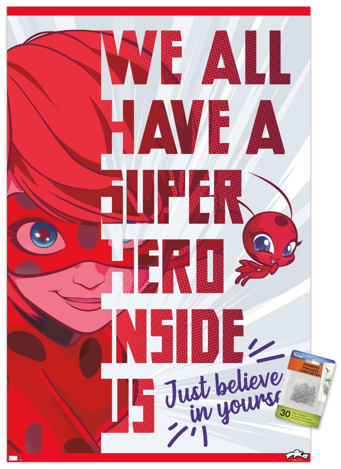 Miraculous - Hero Wall Poster with Pushpins, 22.375" x 34"
