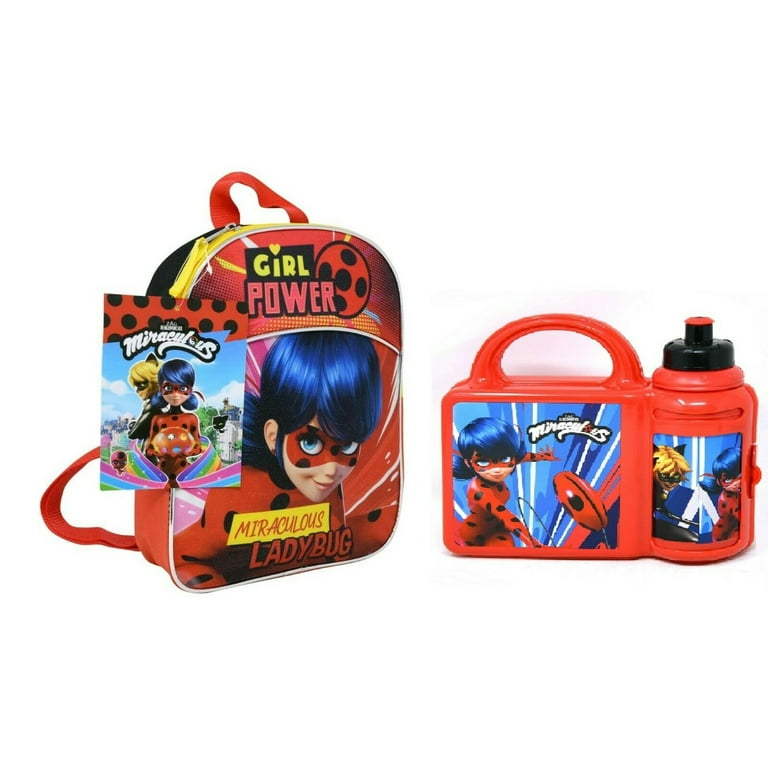 Miraculous Ladybug Kids Lunch Box and Water Bottle Lunch Bag for Girls