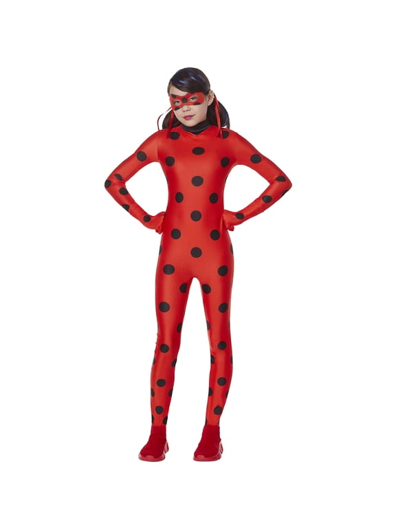 Ladybug 4pc Jumpsuit Halloween Costume for Children, Girls' Size M (7/8), by Inspirit Designs