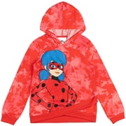 MIRACULOUS Ladybug Big Girls French Terry Pullover Crossover Hoodie Little Kid to Big Kid