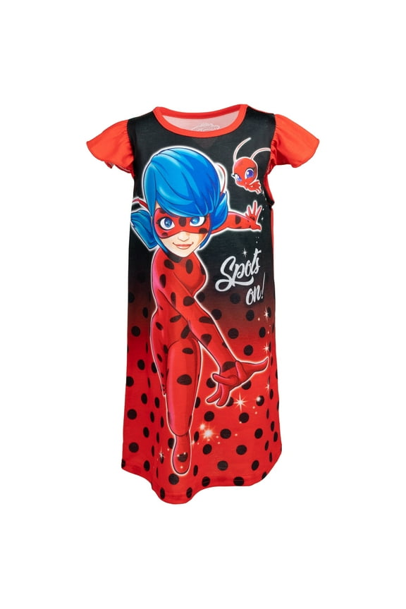 Ladybug Big Girls Nightgown Polyester Pajamas Toddler to Big Kid