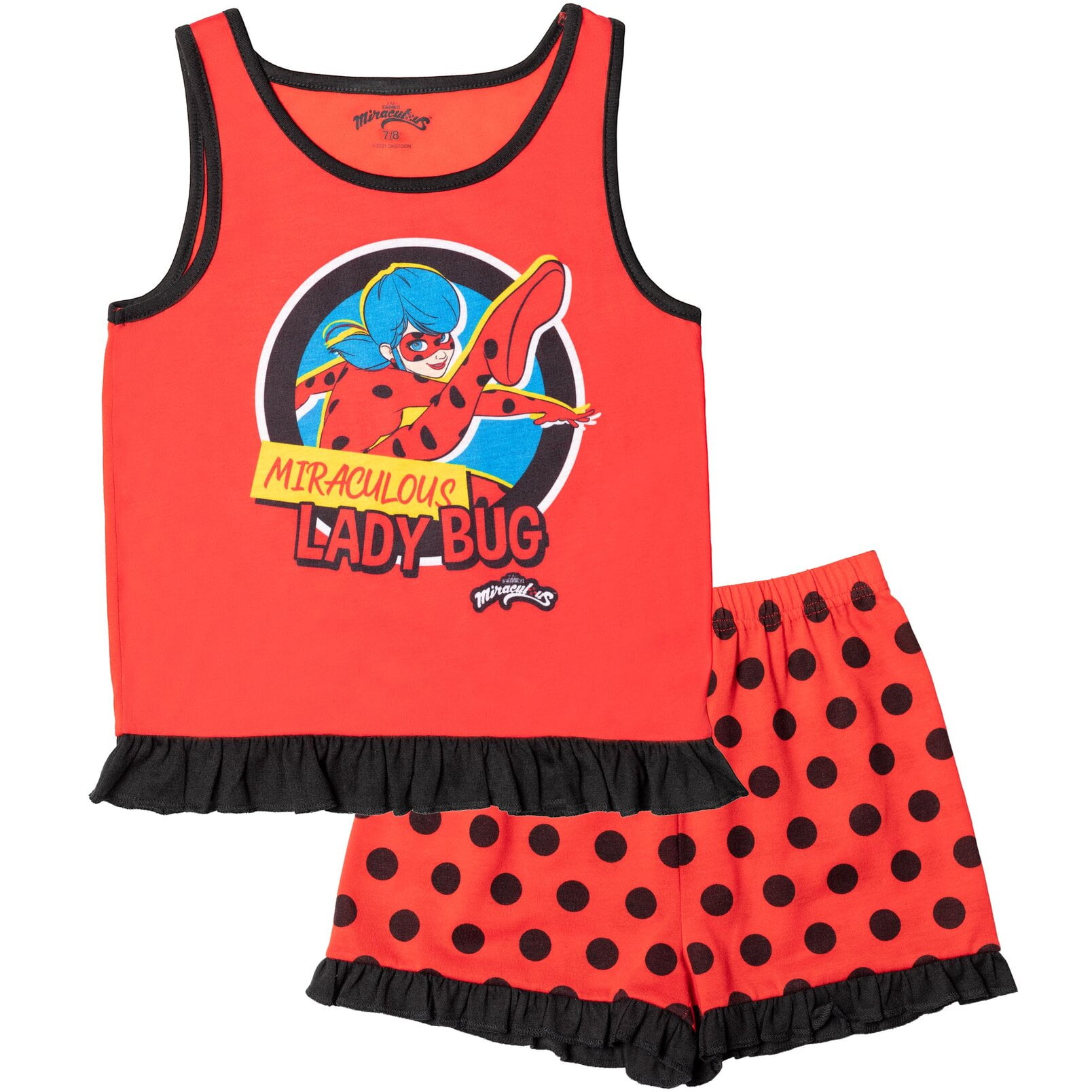 Miraculous Ladybug Big Girls Pajama Clothes, PJ Cat Noir