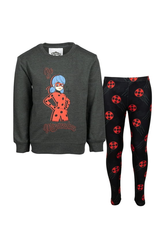 Ladybug Big Girls Pullover Hoodie and Leggings Outfit Set Little Kid to Big Kid
