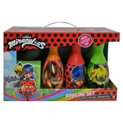Miraculous Ladybug Kids Bowling Set   Indoor & Outdoor Play Game with Colorful Pins and Bowling Ball, Fun Activity Toy for Children