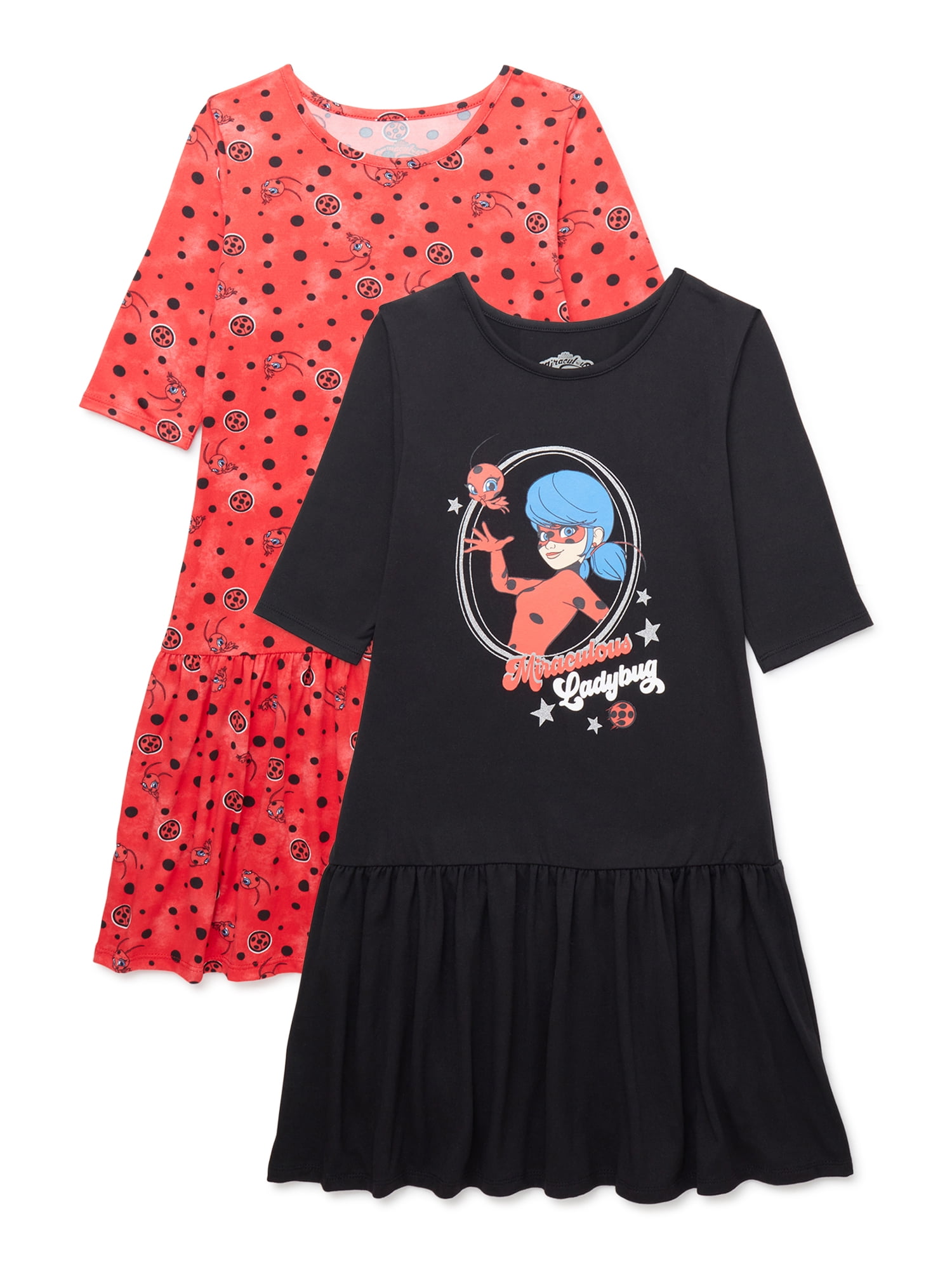 Miraculous Ladybug Girls Play Dress, 2-Pack, Sizes 4-12 