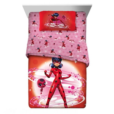 Miraculous Ladybug Kids Twin Bed in a Bag, Comforter and Sheets