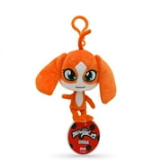 Miraculous Ladybug - Kwami Lifesize Barkk, 5-inch Dog Plush Clip-on Toys for Kids, Super Soft Collectible Stuffed Toy with Glitter Stitch Eyes and Color Matching Backpack Keychain, Wyncor