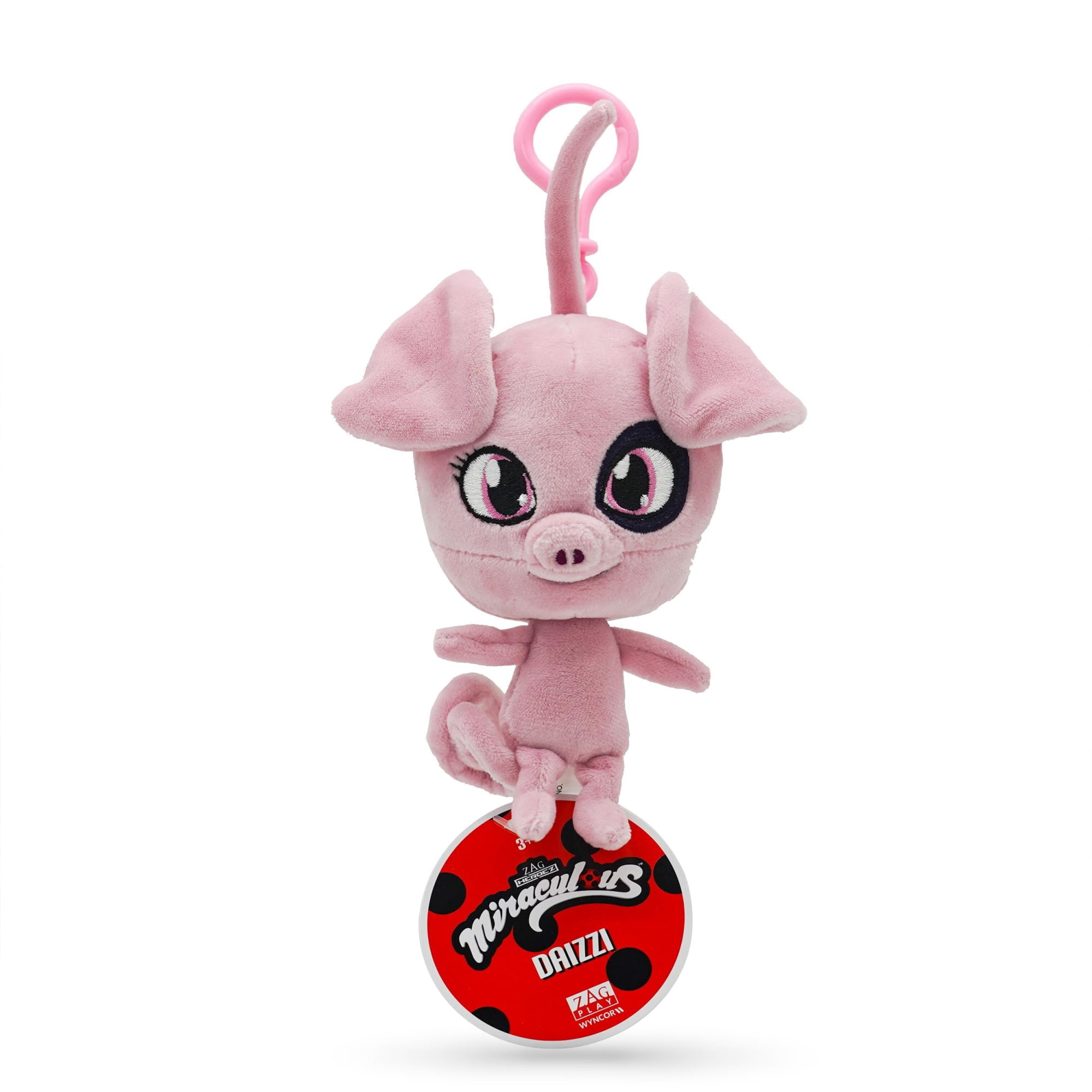 ベ*ー様 マリボウル（ラージサイズ）スウィートピンク Miraculous Ladybug - Kwami Lifesize Daizzi, 5-inch Pig Plush Clip