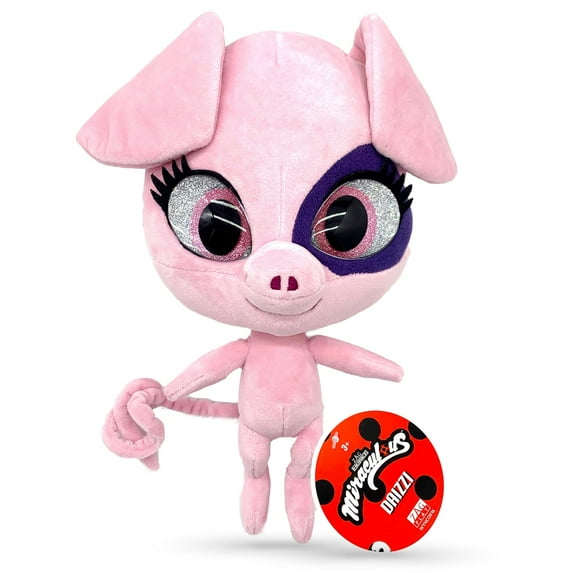 Miraculous Ladybug - Kwami Mon Ami Daizzi, 9-inch Pig Plush Toys for Kids, Super Soft Stuffed Toy with Resin Eyes, High Glitter and Gloss, and Detailed Stitching Finishes, Wyncor