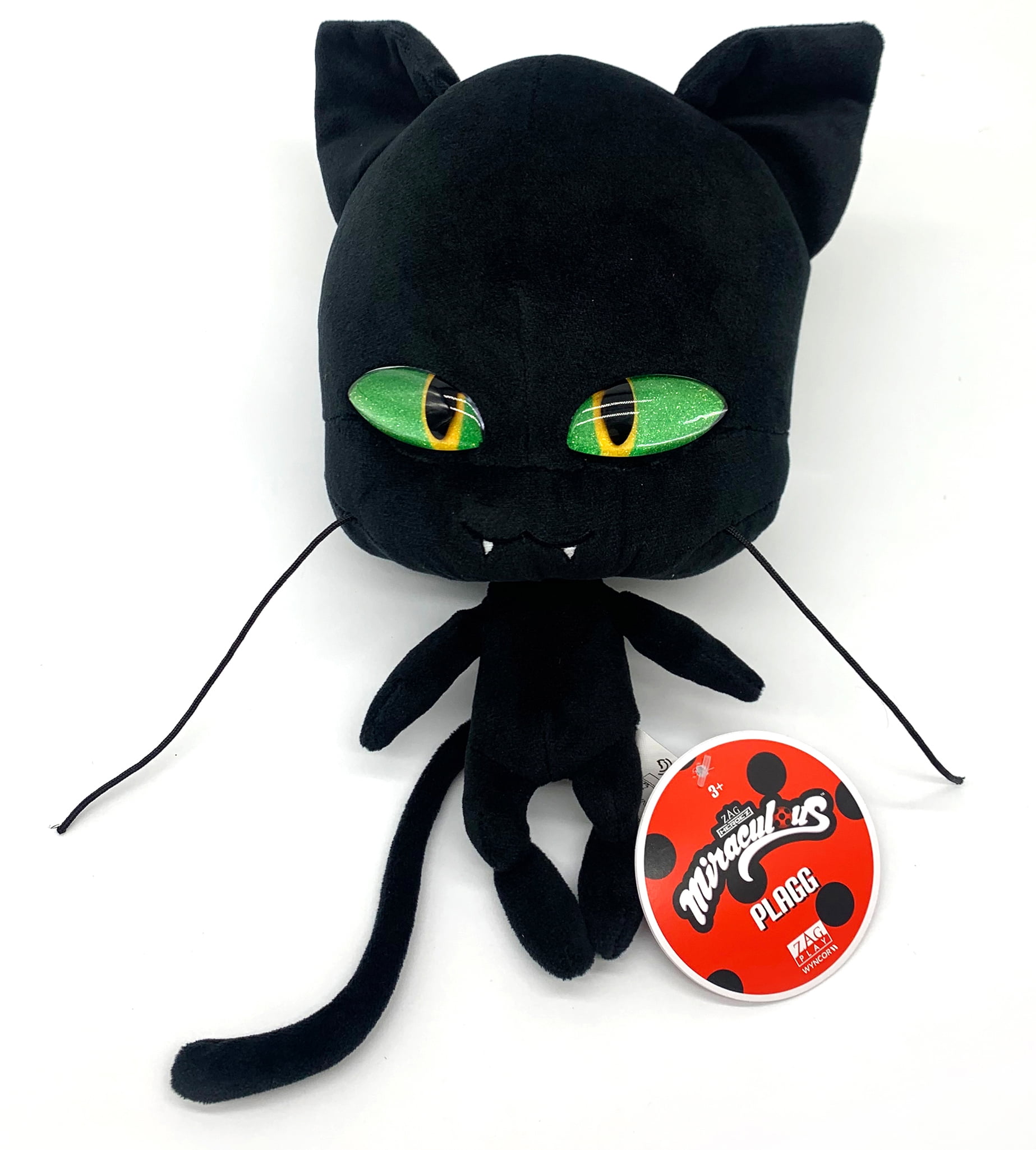 Miraculous Ladybug - Kwami Mon AMI Plagg, 9-Inch Cat Plush Toys for Kids, Super