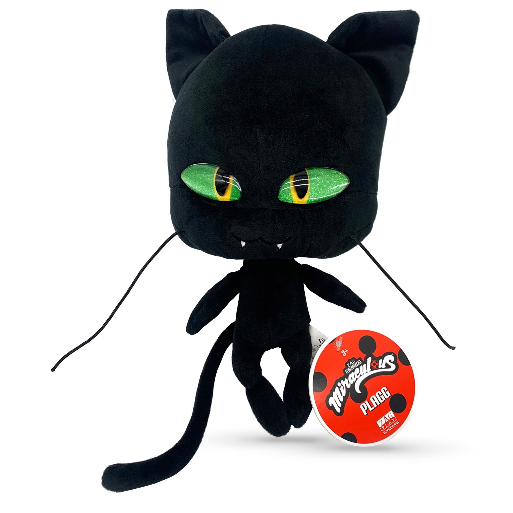 Wyncor Miraculous Ladybug 9” Plushie Plagg, Super Soft Cat Toy