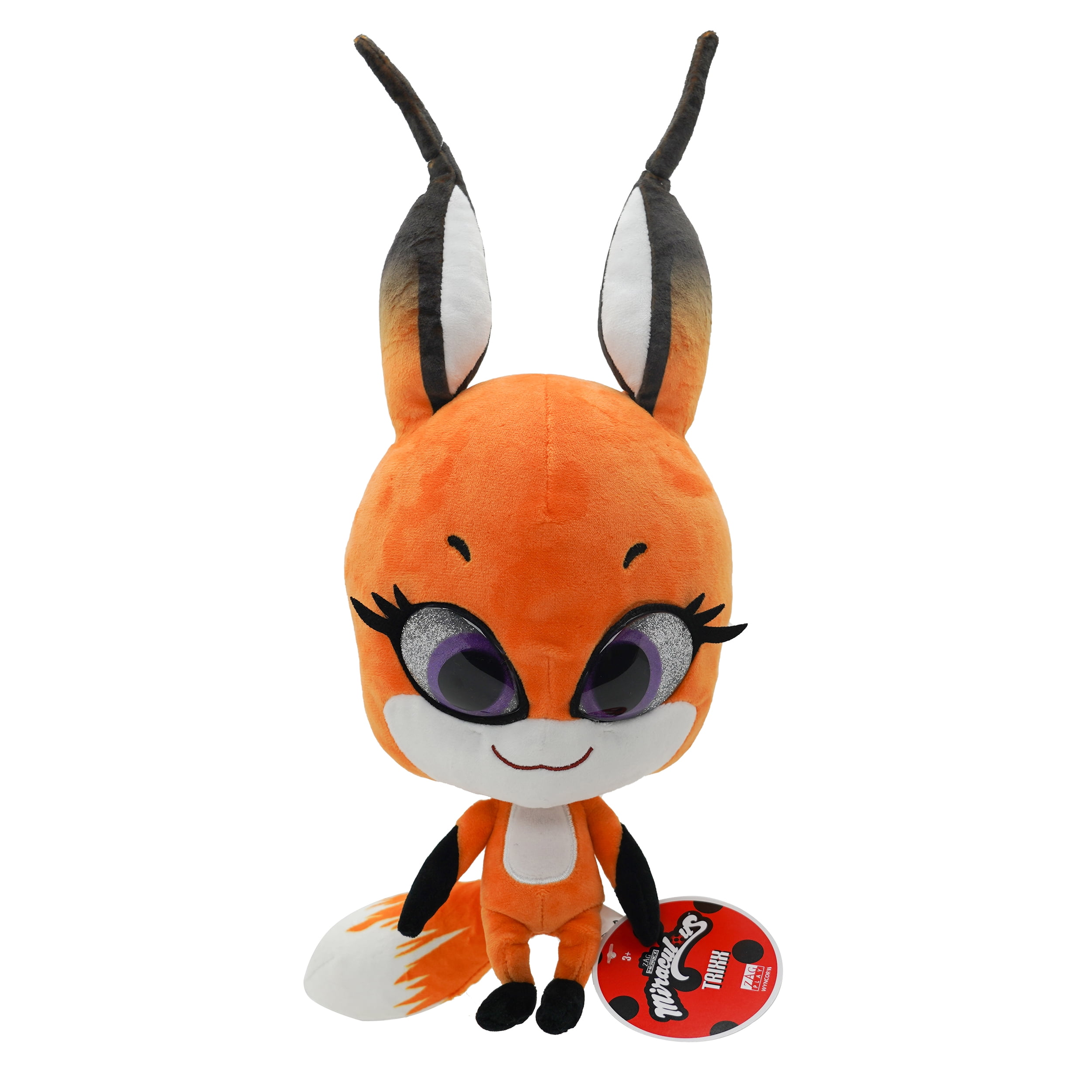 Miraculous Ladybug - Kwami Mon Ami Trixx, 9-inch Fox Plush Toys for Kids,  Super Soft Stuffed Toy with Resin Eyes, High Glitter and Gloss, and  Detailed Stitching Finishes, Wyncor 