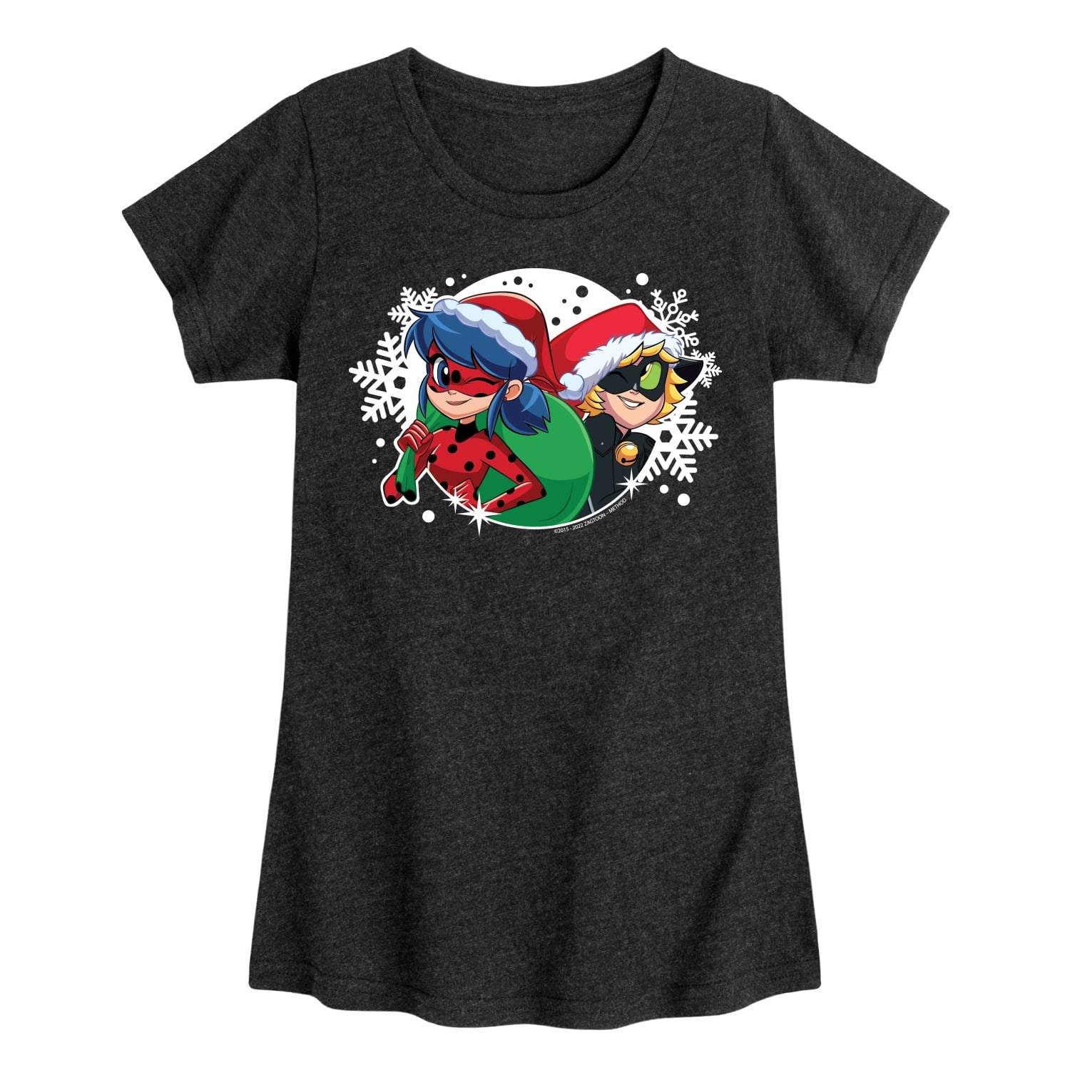 Miraculous Ladybug Ladybug And Cat Noir Graphic Youth Girls Short Sleeve Graphic T Shirt Walmart
