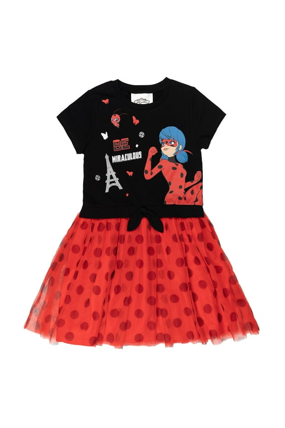 Ladybug Little Girls Tulle Dress Little Kid to Big Kid