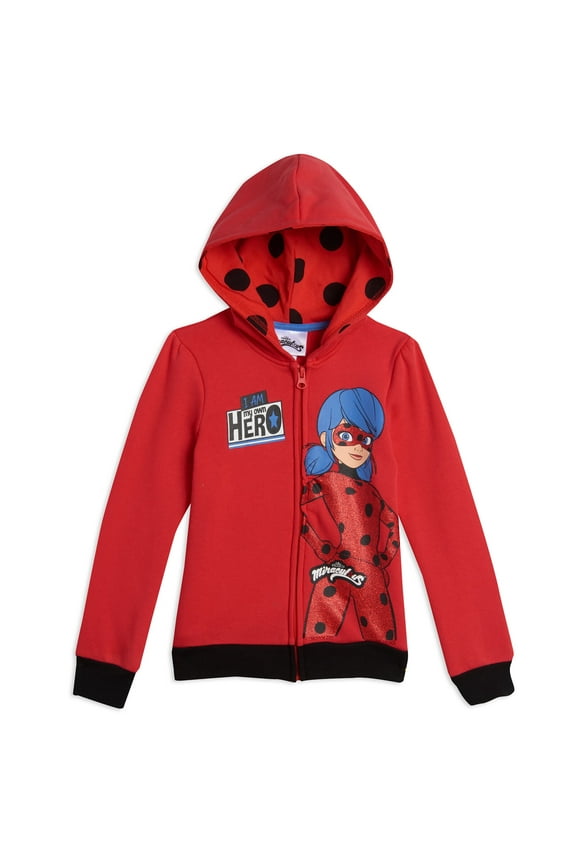 Ladybug Little Girls Zip Up Hoodie Toddler to Big Kid