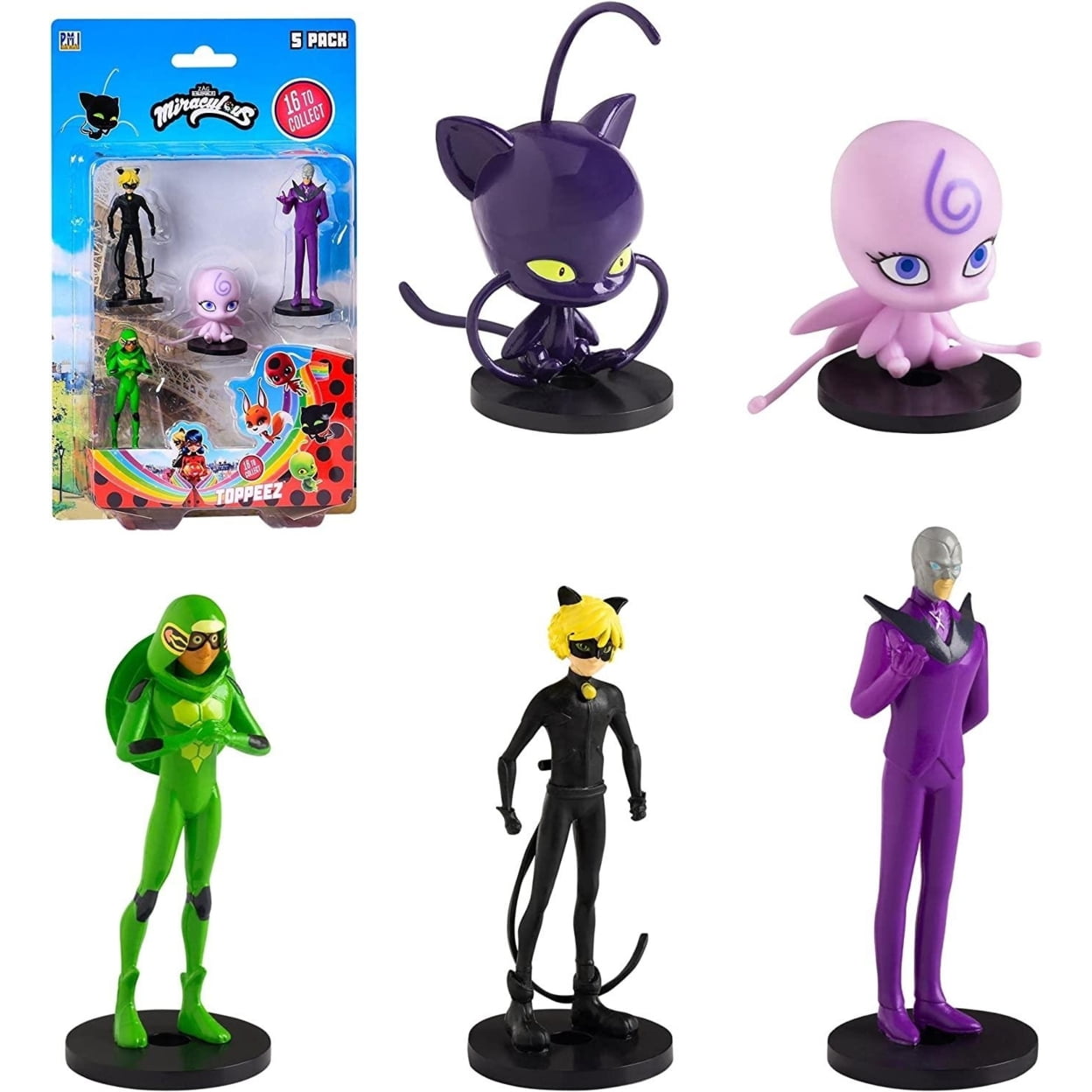 Miraculous Ladybug Pencil Toppers 5pk Carapace Nooroo Party Favors