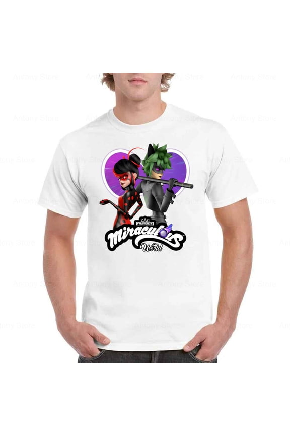Miraculous Ladybug Shadybug And Claw Noir T-shirts unisex up to 5XL