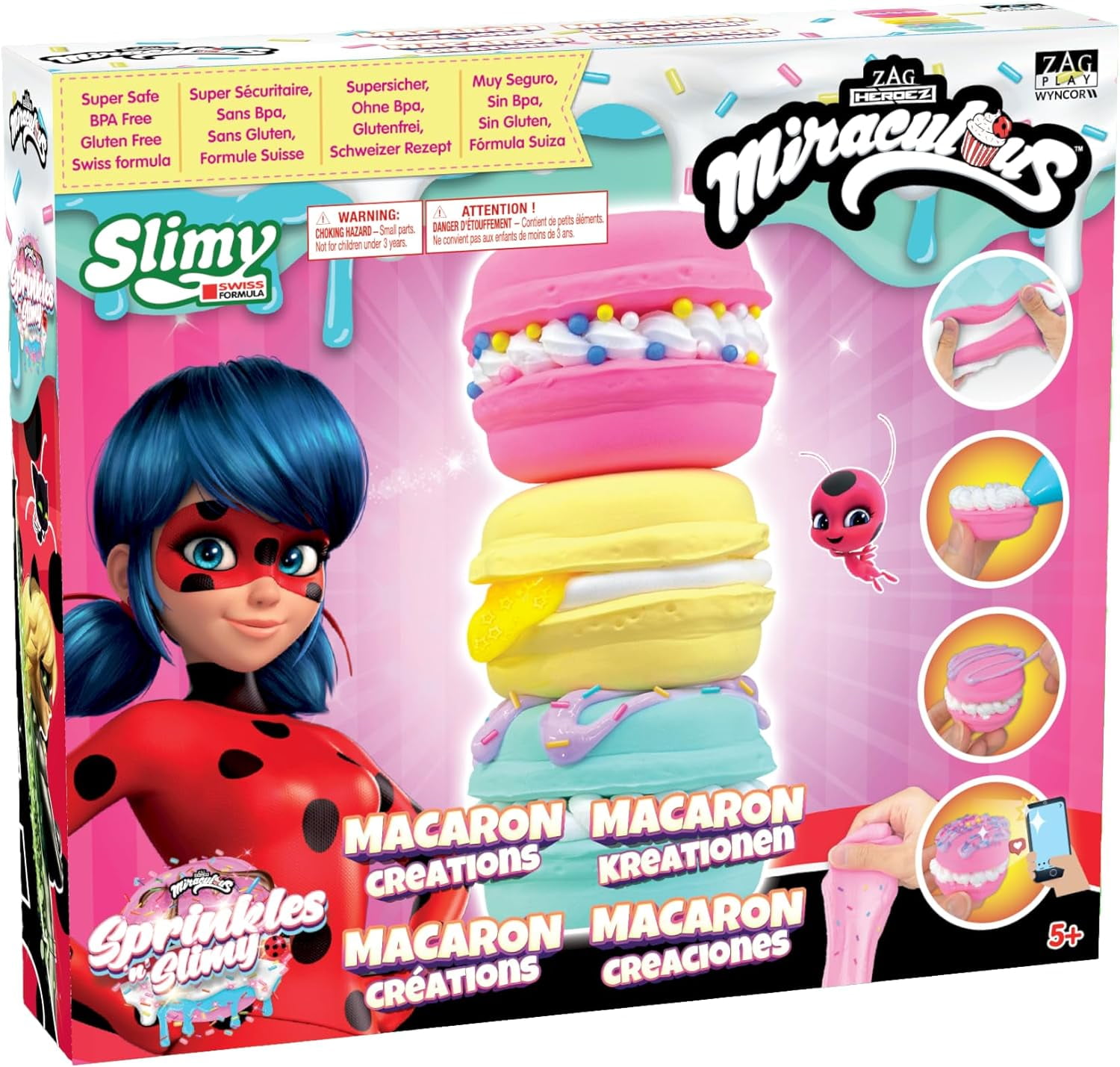 Miraculous Ladybug - Sprinkles N' Slimy Donuts - Slime Kit for Girls and Boys, Role Play Toys for Kids with Donut Maker, Slime & Light Clay, Sprinkles