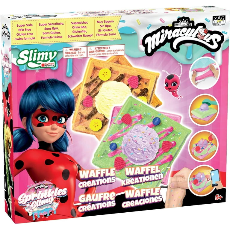 Miraculous Ladybug - Sprinkles n' Slimy Waffle - Slime Kit for Girls and  Boys, Role Play Toys for Kids with Waffle Maker, Ice Cream Scoop, Molds