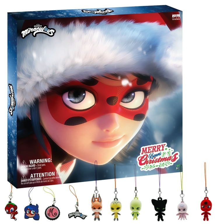 Miraculous Ladybug - Ultimate Kwami Advent Calendar with Miniature Flocked Kwamis and Eva Seasonal Charms. Collectible Toys for Kids for Christmas