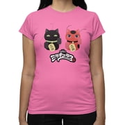 Miraculous Ladybug Womens Lucky Cat Statues T-Shirt Azalea, S - XXL