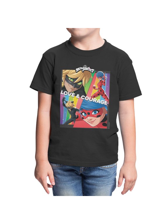 Ladybug Youth Love & Courage T-Shirt (Black, XS - XL)