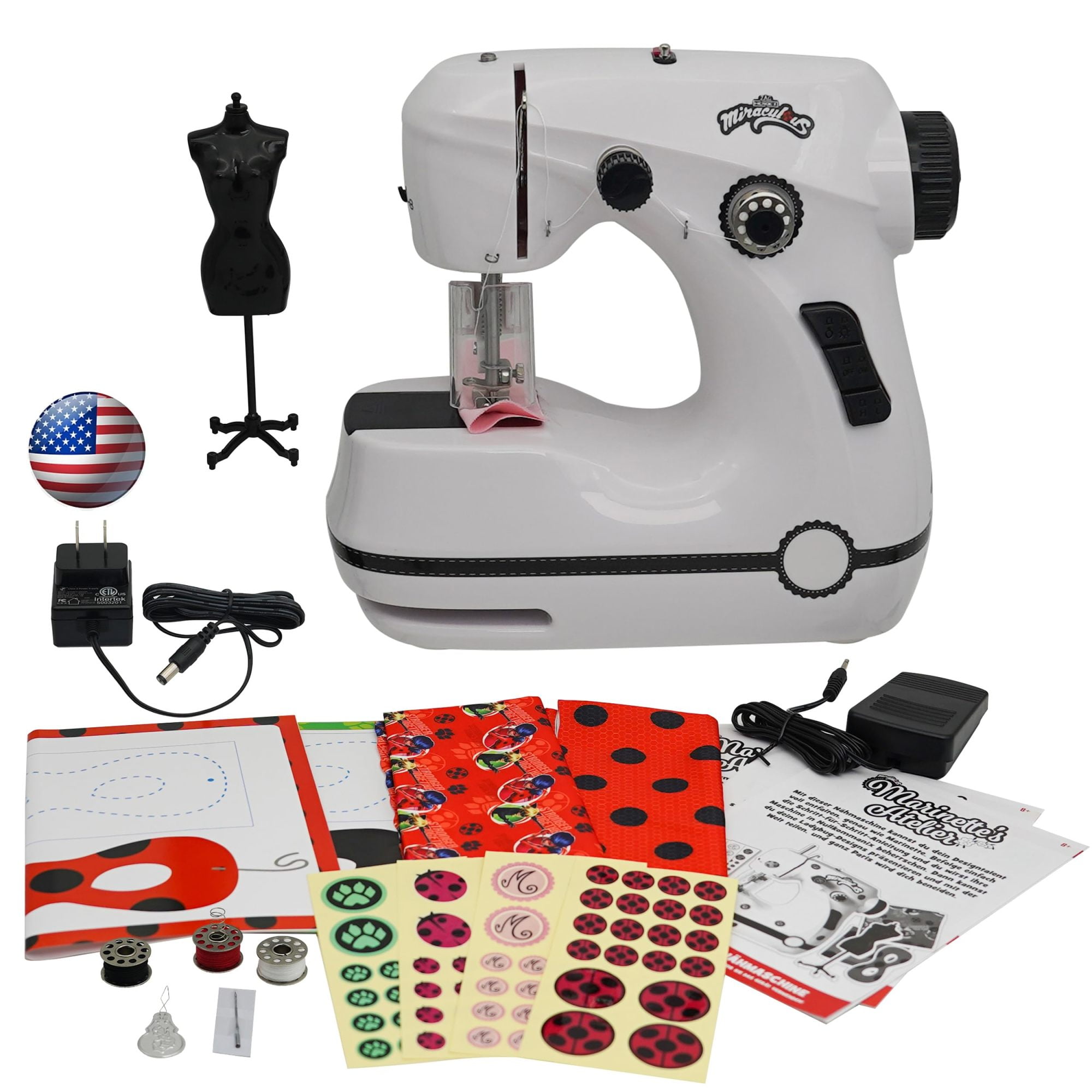 小物 shu maei Miraculous Marinette's Mini Sewing Machine, Dual Speed, Safety