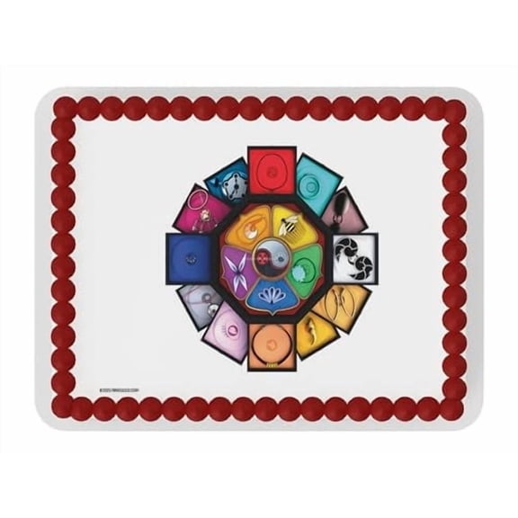 Miraculous Miracle Box Cake Topper – Colorful Kwami Power Medallion Design (Fits 8 iinch round cake or larger)
