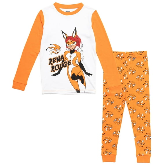 Miraculous Rena Rouge Little Girls Pajama Shirt and Pants Sleep Set Little Kid to Big Kid