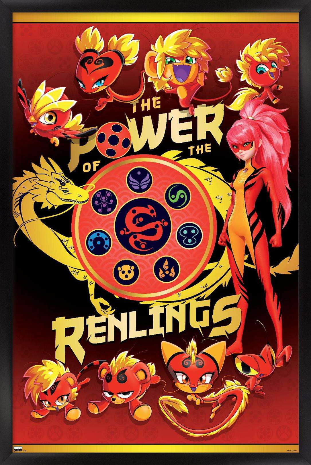 Miraculous: Shanghai - The Power Of The Renlings Wall Poster, 14.725" x 22.375", Framed