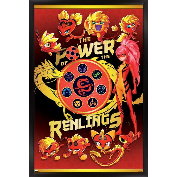 Miraculous: Shanghai - The Power Of The Renlings Wall Poster, 14.725" x 22.375", Framed