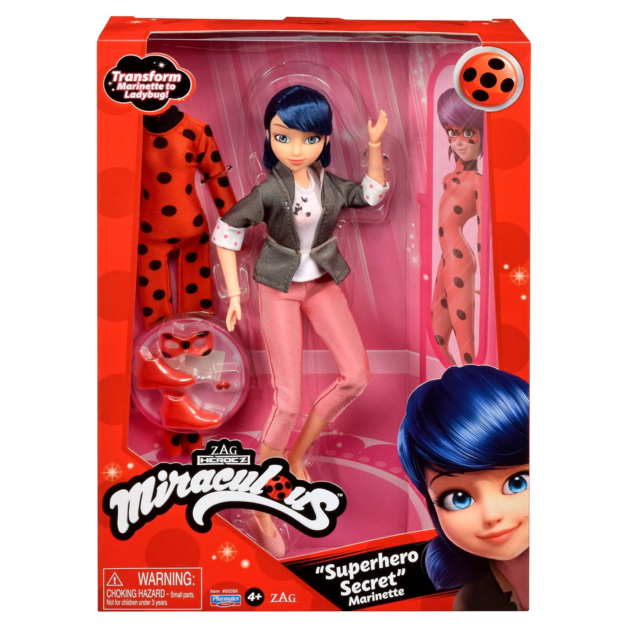 Miraculous Ladybug Marinette Fashion Doll with 7 Piece Superhero Outfit Playset