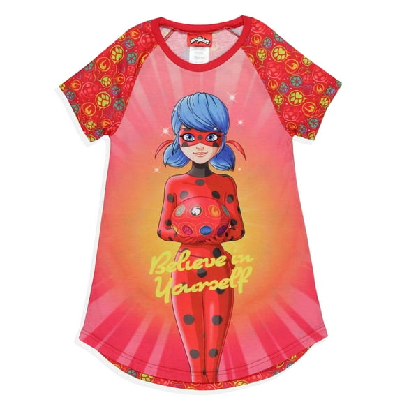 Miraculous: Tales of Ladybug & Cat Noir Girls' Nightgown Sleep Pajama Shirt