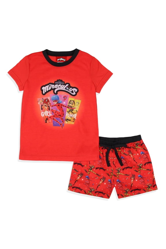 Miraculous: Tales of Ladybug & Cat Noir Girls' Sleep Pajama Set Shorts