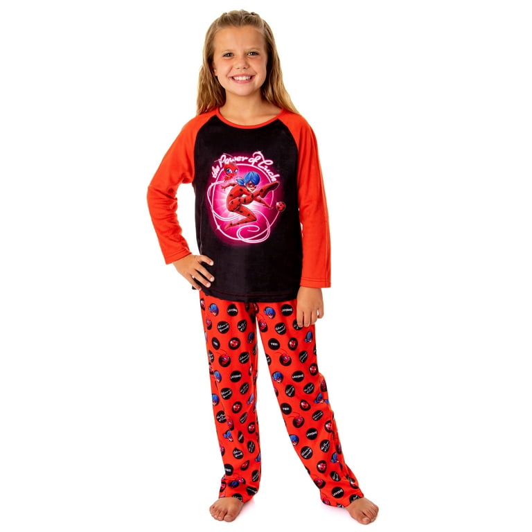 Miraculous Tales of Ladybug Cat Noir Girls Power Luck Pajama Set Walmart