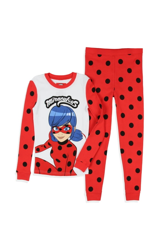 Miraculous: Tales of Ladybug & Cat Noir Girls' Tight Fit Sleep Pajama Set