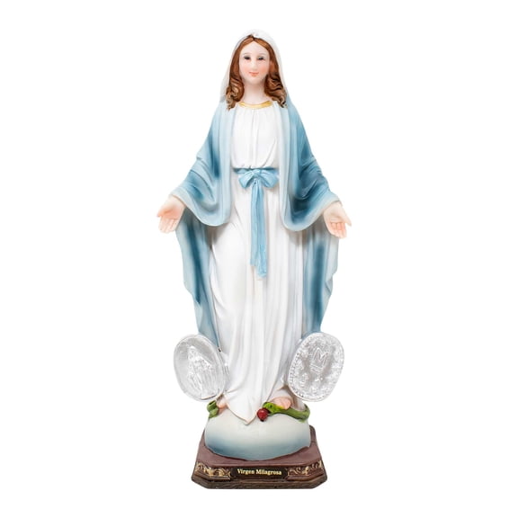 Miraculous Virgin Resin Statue | 8,12,16,24,36 inches | Durable Craftsmanship | Spiritual Home Decor Symbolizing Virgen Milagrosa for Church, Gifts, Celebrations, and Altars (Mx12"inches)